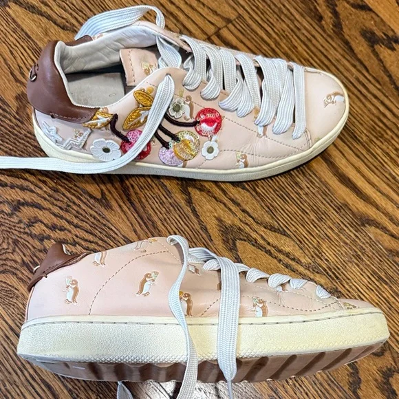 Coach light pink Sneakers with cherry and floral details - Picture 3 of 5